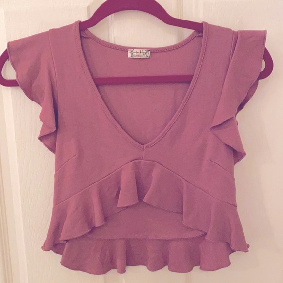 Free People Tops - FREE PEOPLE Ruffle Crop Top